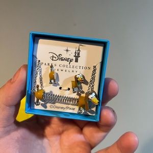 Toy Story Slinky Dog necklace and earrings NWT